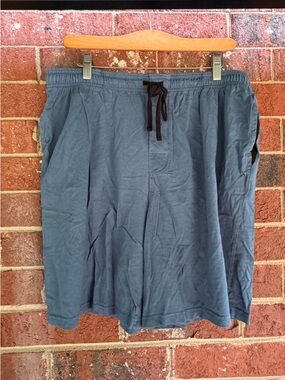 Royal Club Drawstring Lounge Shorts in Slate Blue
